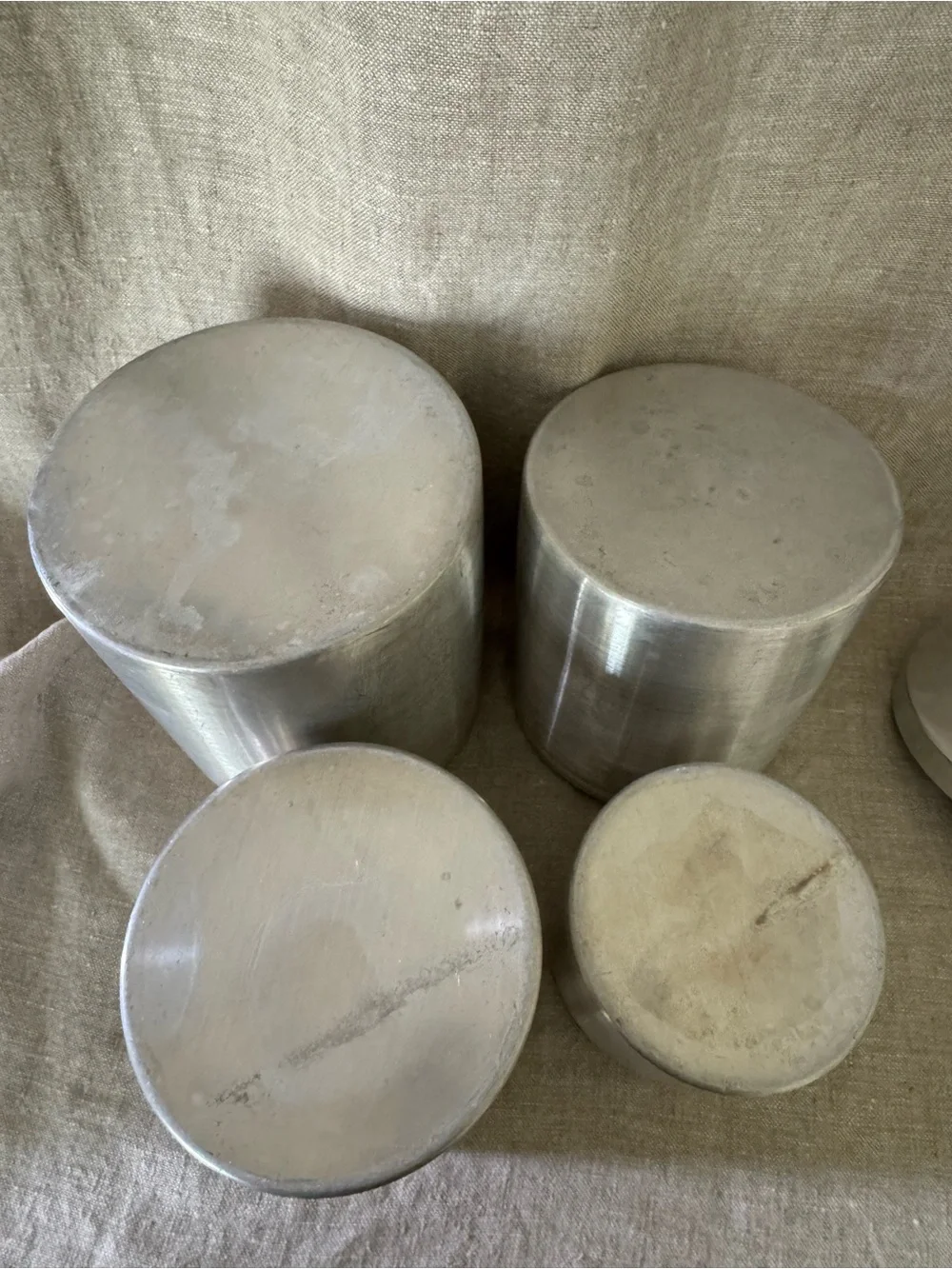 Vintage 1950s Spun Aluminum Nesting Canister Set